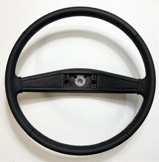 VW T3 Lenkrad Glatt/Perforiert schwarz Naht Hellblau 46cm