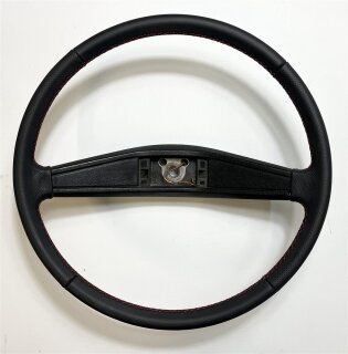 VW T3 Lenkrad Glatt/Perforiert schwarz Naht Rot 46cm