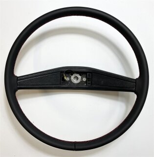 VW T3 Lenkrad Glatt schwarz Naht Rot 46cm
