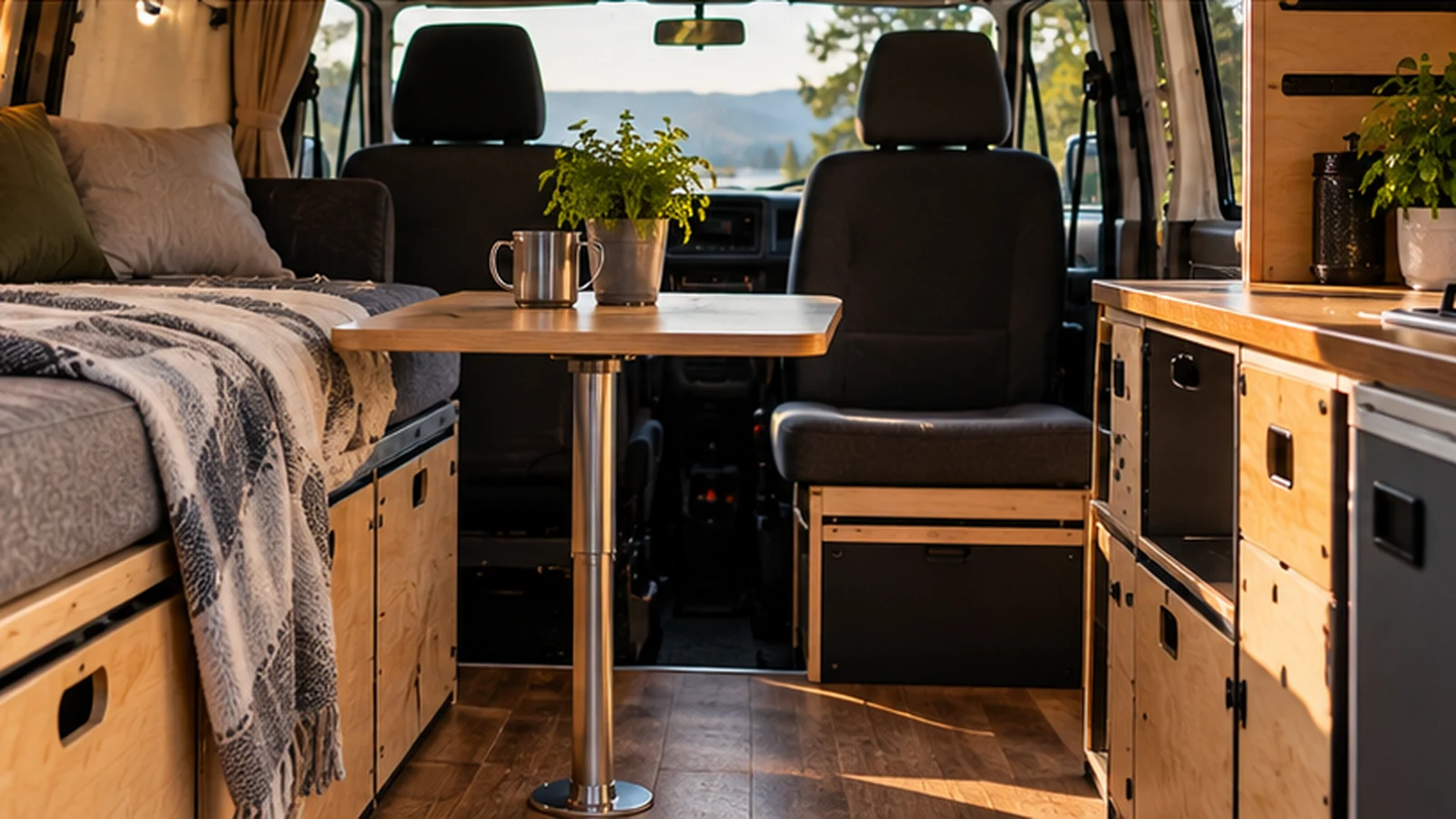 Teilweise entkernter VW Bus mit Dämmung und vorbereiteten Kabelwegen für den Camper-Ausbau